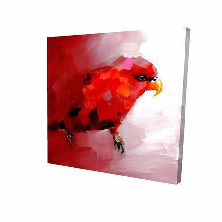 FONDO 16 x 16 in. Abstract Red Parrot-Print on Canvas FO2795158